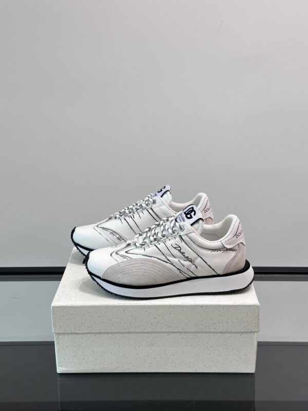 Dolce & Gabbana New Breathable Sports Shoes Made Of Cowhide And Fabric - Image 4