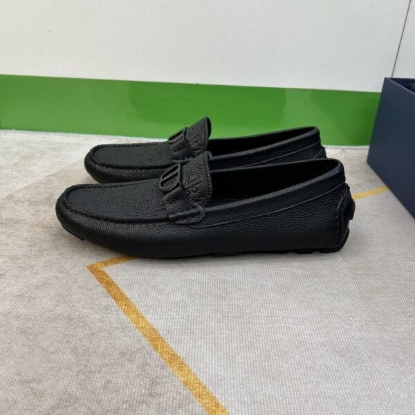 Christian Dior Men's Lychee Patterned Cowhide Leather Bean Shoes - Image 3