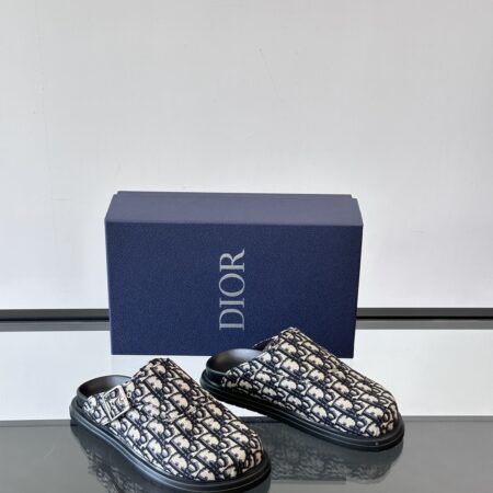 Christian Dior Aqua Oblique Printed Men's Hooded Muller Shoes