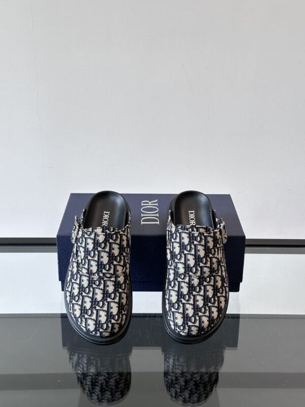 Christian Dior Aqua Oblique Printed Men's Hooded Muller Shoes - Image 6