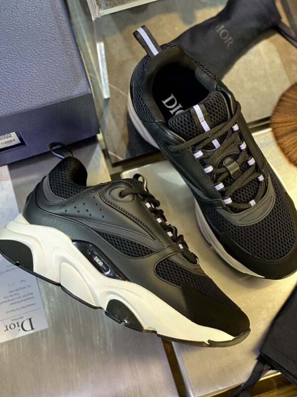 Christian Dior B22 Cowhide Leather Mesh Fabric Men's Sports Shoes - Image 3
