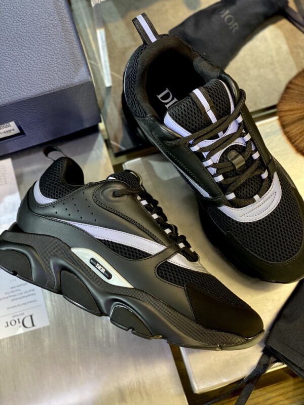 Christian Dior B22 Cowhide Leather Mesh Fabric Men's Sports Shoes - Image 6