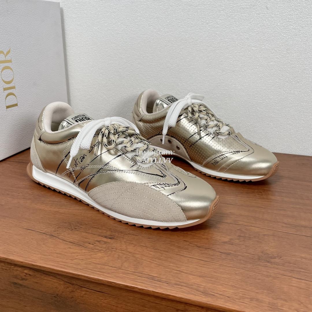 Christian Dior D-Sketch Nylon Cowhide Leather Men's Sports Shoes