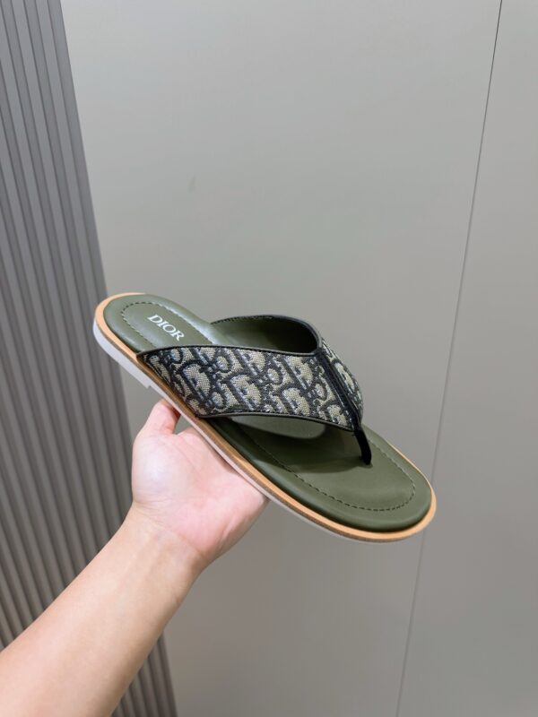 Christian Dior Alias Men's Oblique Printed Cowhide Leather Slippers - Image 6