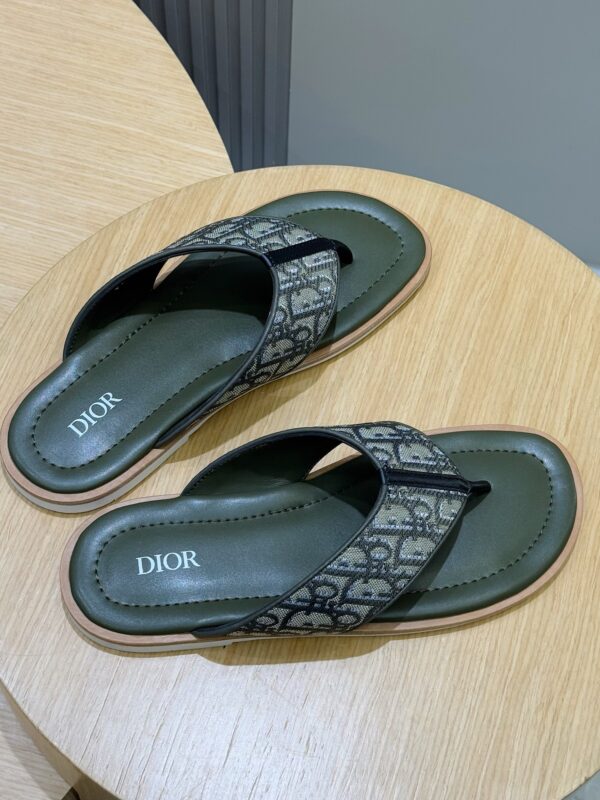 Christian Dior Alias Men's Oblique Printed Cowhide Leather Slippers - Image 3