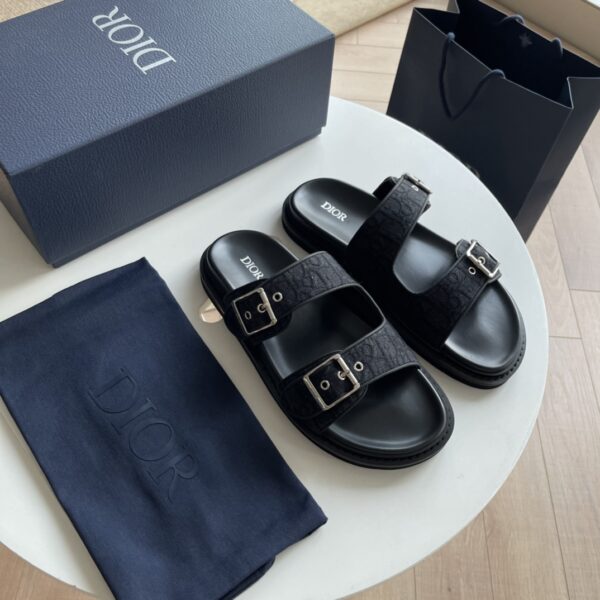 Christian Dior Aqua CD Diamond Pattern Canvas Men's Casual Sandals - Image 2
