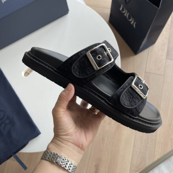 Christian Dior Aqua CD Diamond Pattern Canvas Men's Casual Sandals - Image 4