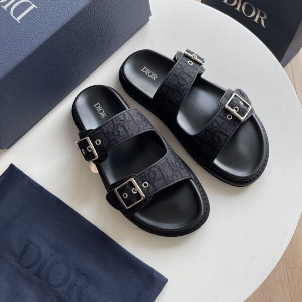 Christian Dior Aqua CD Diamond Pattern Canvas Men's Casual Sandals