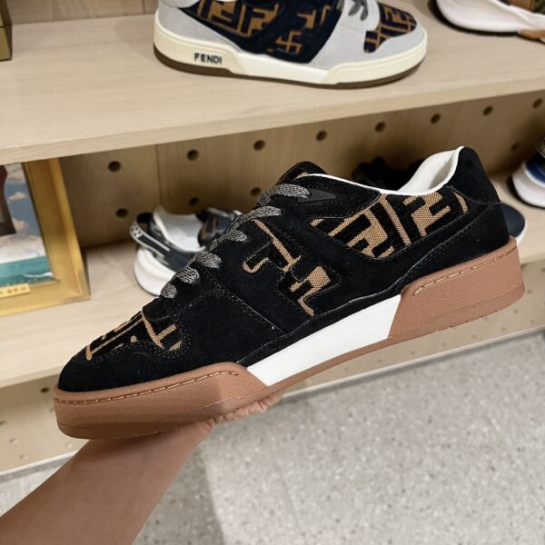 Fendi Match Couple Cowhide Leather Retro Color Clash Casual Sports Shoes - Image 7