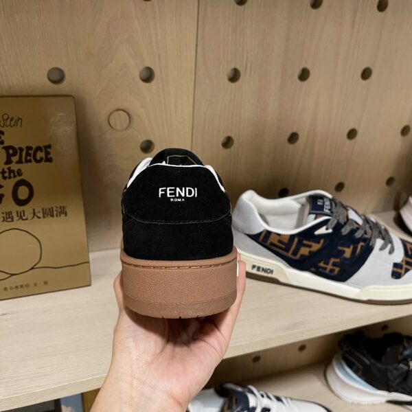 Fendi Match Couple Cowhide Leather Retro Color Clash Casual Sports Shoes - Image 8