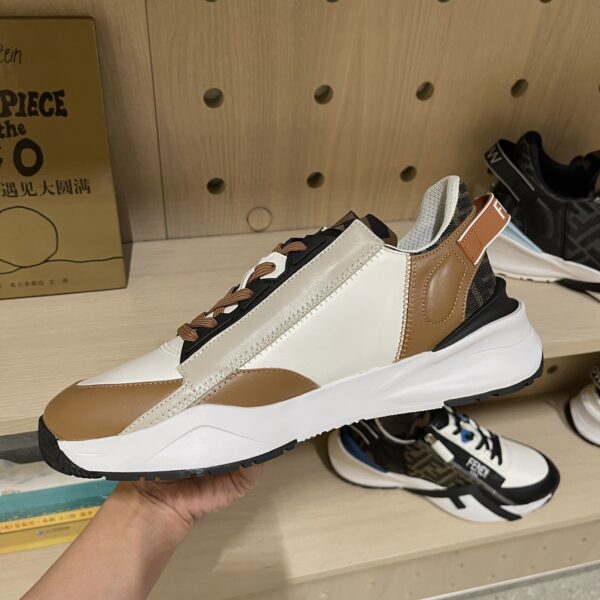 Fendi High Quality Napa Color Blocked Low Cut Sneakers - Image 7