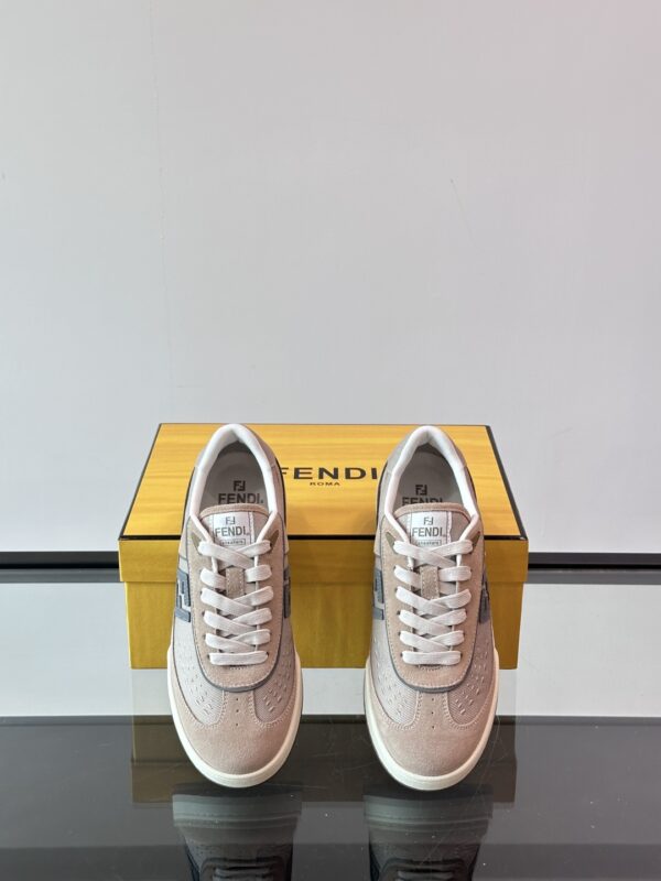 Fendi Match Cowhide Leather Mesh Casual Sports Shoes - Image 6
