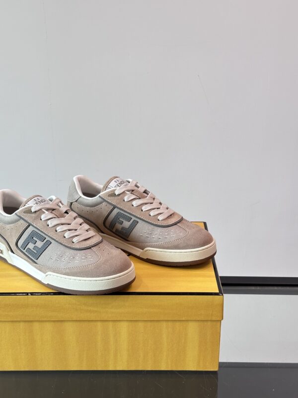Fendi Match Cowhide Leather Mesh Casual Sports Shoes - Image 7