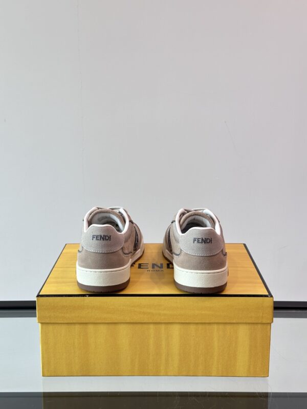 Fendi Match Cowhide Leather Mesh Casual Sports Shoes - Image 8