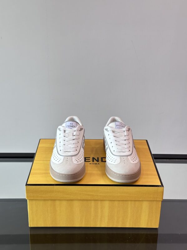 Fendi Match Series Couple Cowhide Leather Lace Up Sneakers - Image 3