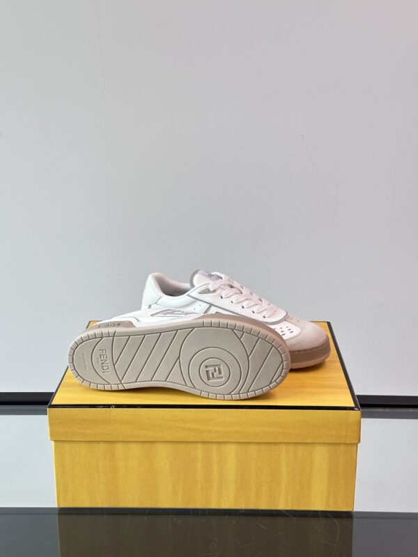 Fendi Match Series Couple Cowhide Leather Lace Up Sneakers - Image 9