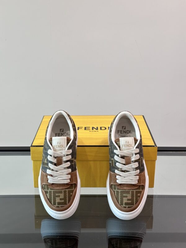 Fendi Washed Denim Thick Soled Casual Sports Shoes - Image 6