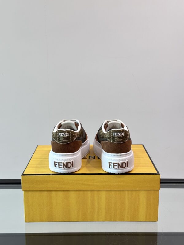 Fendi Washed Denim Thick Soled Casual Sports Shoes - Image 8