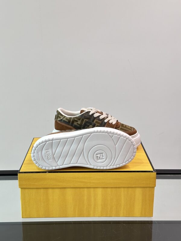 Fendi Washed Denim Thick Soled Casual Sports Shoes - Image 9