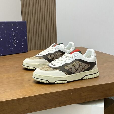 Gucci Re Web Series Men's Cowhide Leather Casual Sports Shoes