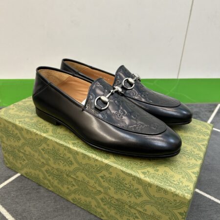 Gucci Men's Classic Cowhide Leather Suede Dress Shoes