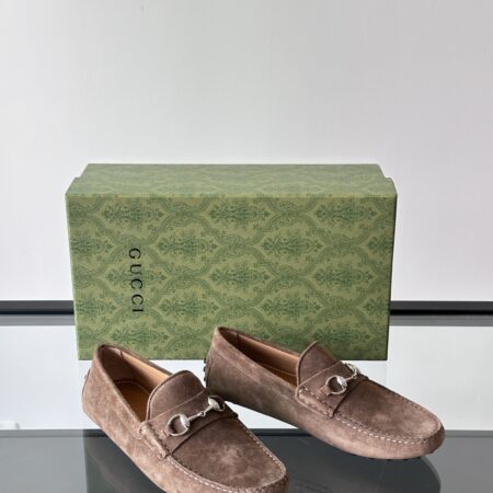 Gucci Men's Classic Cowhide Leather Bean Shoes Loafers
