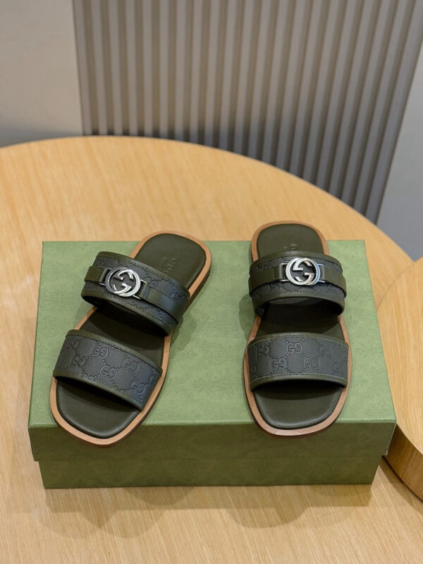 Gucci Lido Series Men's Cowhide Leather Slippers - Image 2