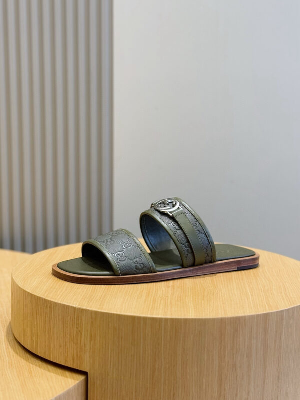 Gucci Lido Series Men's Cowhide Leather Slippers - Image 3