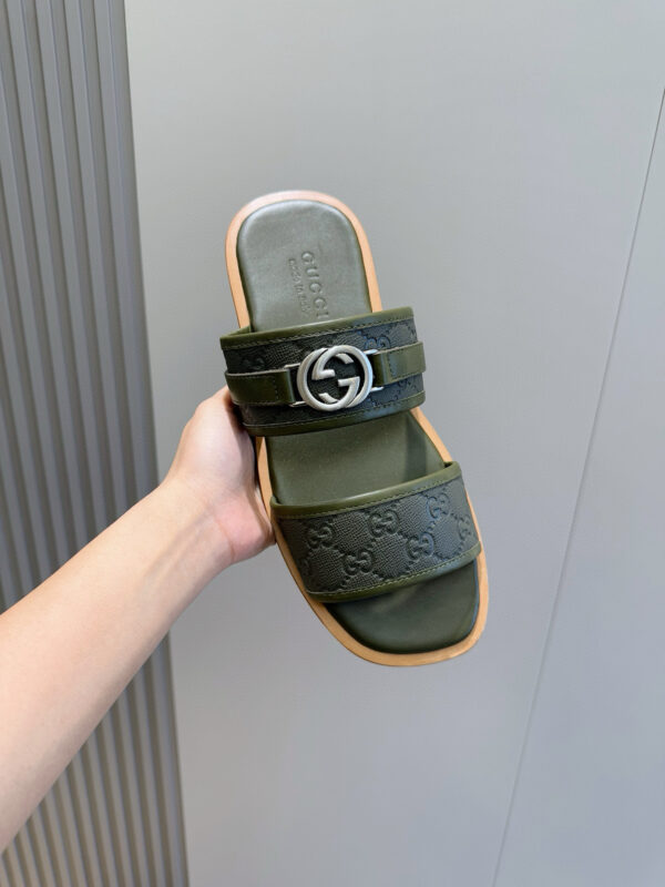 Gucci Lido Series Men's Cowhide Leather Slippers - Image 4