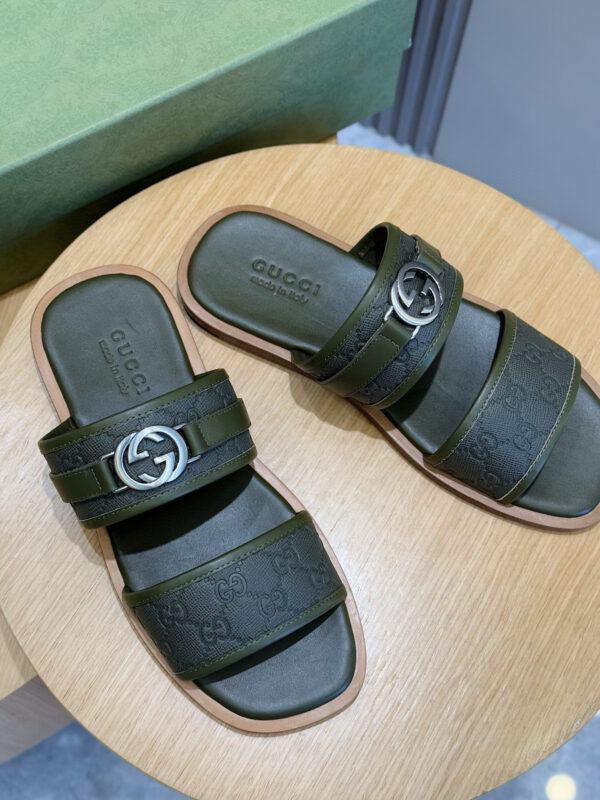 Gucci Lido Series Men's Cowhide Leather Slippers - Image 6