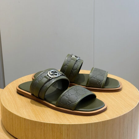 Gucci Lido Series Men's Cowhide Leather Slippers