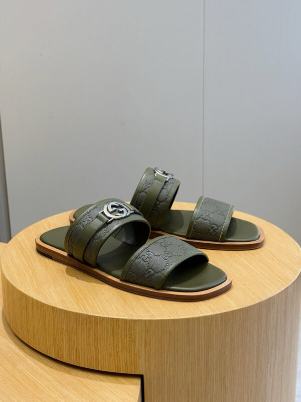 Gucci Lido Series Men's Cowhide Leather Slippers