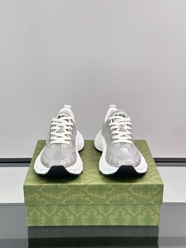 Gucci Men's Cowhide Leather Splicing Mesh GG Sports Shoes - Image 3