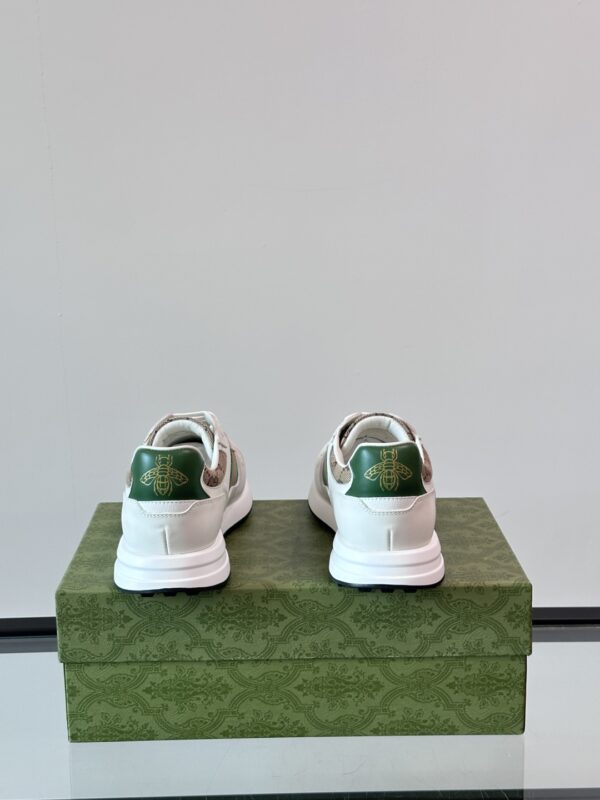 Gucci Men's Cowhide Leather Patchwork Canvas GG Sports Shoes - Image 7