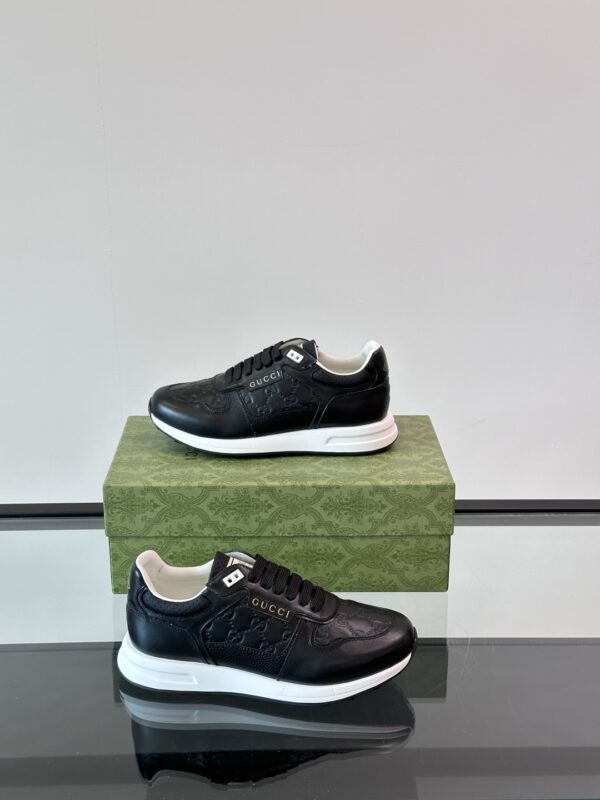 Gucci Men's Full Cowhide Leather GG Sports Shoes - Image 5