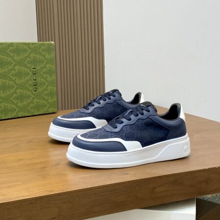 Gucci Men's Nappa Calf Leather With Fabric Casual Sports Shoes