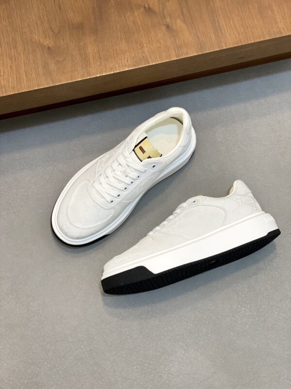 Gucci Men's Cowhide Leather Paired With Fabric Casual Sport Shoes - Image 5