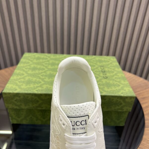 Gucci Cowhide Leather And Classic Embossed Low Cut Sneakers - Image 8