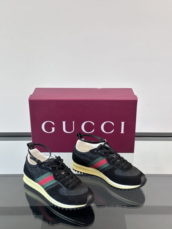 Gucci Re Motion Couple Suede Cowhide Leather Sneakers