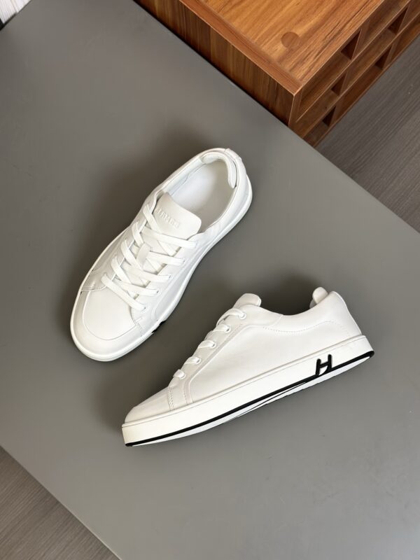 Hermes Nappa Calf Leather Men's Casual Sports Shoes - Image 4