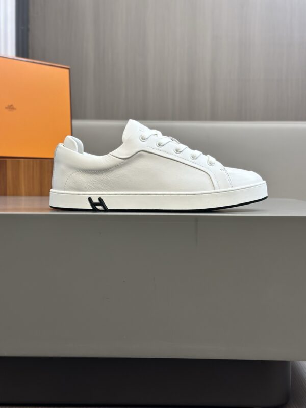 Hermes Nappa Calf Leather Men's Casual Sports Shoes - Image 5