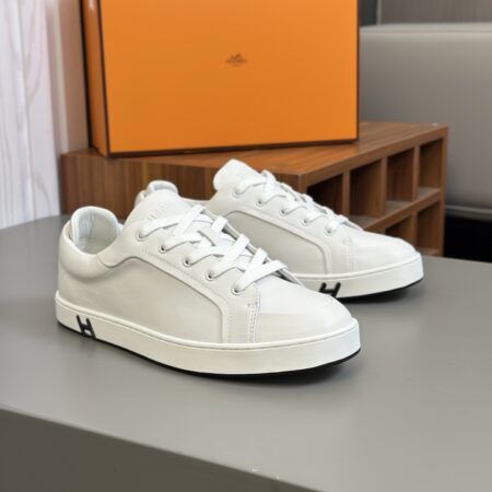 Hermes Nappa Calf Leather Men's Casual Sports Shoes
