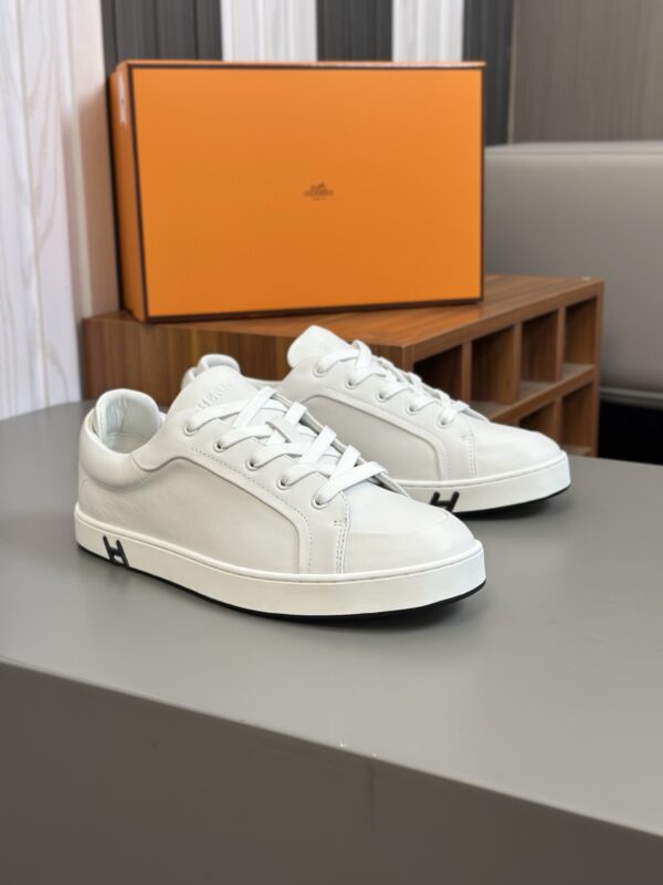 Hermes Nappa Calf Leather Men's Casual Sports Shoes