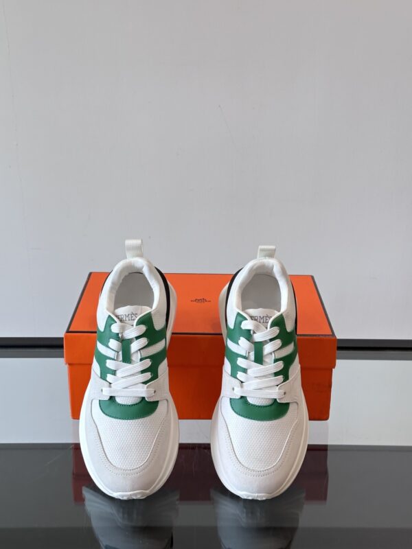 Hermes Hugo Men's Cowhide Leather Thick Soled Casual Sports Shoes - Image 6