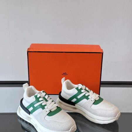Hermes Hugo Men's Cowhide Leather Thick Soled Casual Sports Shoes
