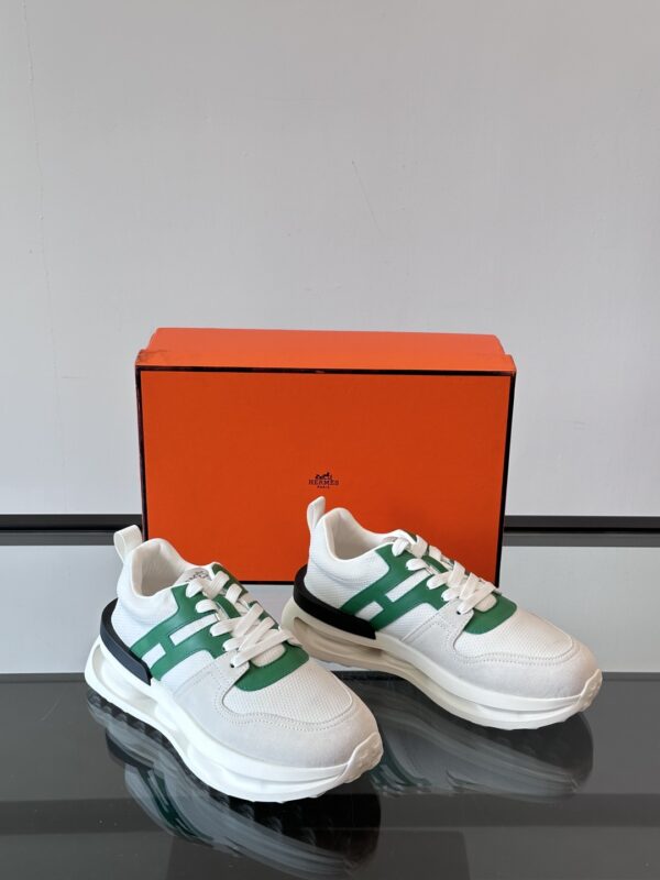 Hermes Hugo Men's Cowhide Leather Thick Soled Casual Sports Shoes