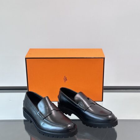 Hermes High End Boutique Men's Low Cut Casual Leather Shoes