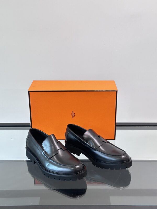 Hermes High End Boutique Men's Low Cut Casual Leather Shoes