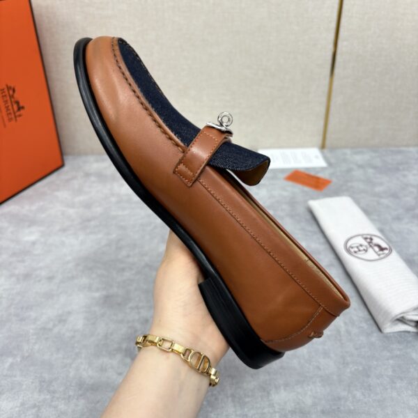 Hermes New Men's Destin Denim Casual Loafers - Image 9