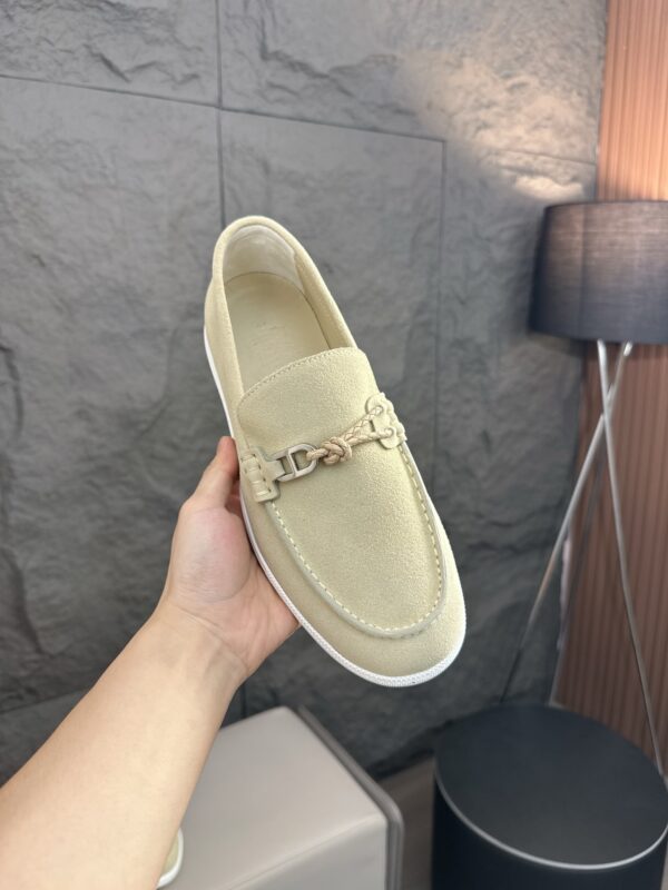 Hermes Men's Suede Cowhide Leather Casual Loafers - Image 6